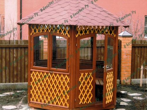 Беседка деревянная 105 — деревянная беседка, 2,0 × 2,0 м, 4 м²
