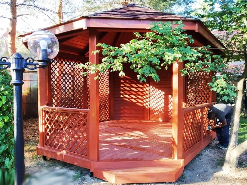 Беседка деревянная 2605 — деревянная беседка, 3,8 × 3,8 м, 11 м²